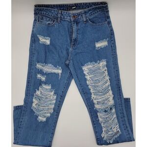 NWT Fashion Nova Worth It Distress Jean's‎ Size 7 #C265